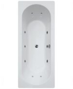 CLOVER Double Ended 12 White Jet Whirlpool Bath White