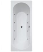 CLOVER Double Ended 8 White Jet Whirlpool Bath White