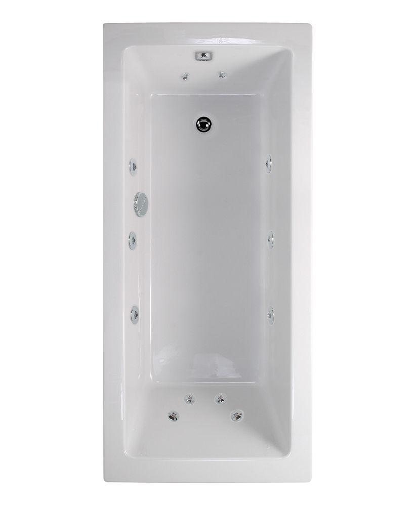 PACIFIC ENDURA 1700x700mm Single Ended 12 White Jet Whirlpool Bath White PACIFIC ENDURA Single Ended 12 White Jet Whirlpool Bath White - Image 1