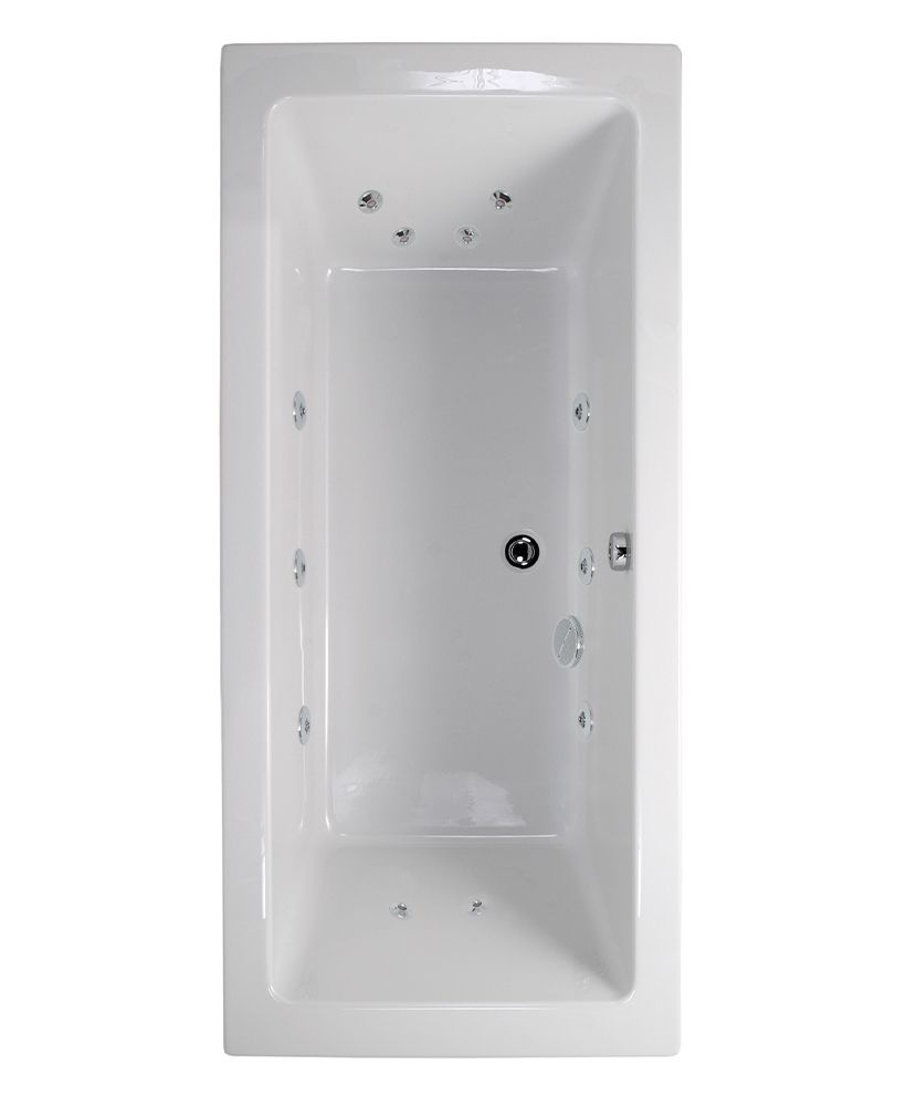 PACIFIC ENDURA 1700x700mm Double Ended 12 White Jet Whirlpool Bath White PACIFIC ENDURA Double Ended 12 White Jet Whirlpool Bath White - Image 1