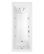 CUBO Single Ended 12 White Jet Whirlpool Bath White - 1800x800mm