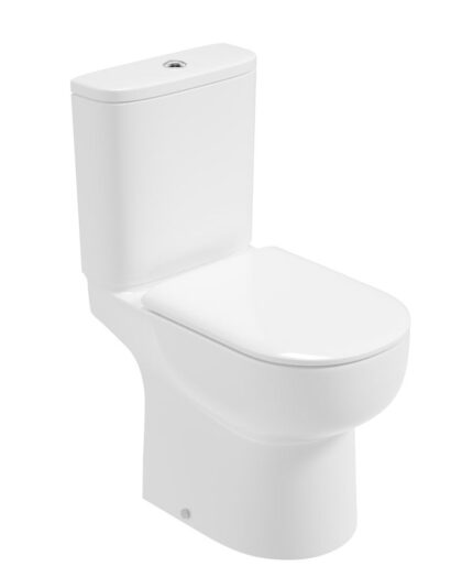 VIA Rimless Comfort Height Open Back Close Coupled WC & Sequence Soft Close Seat