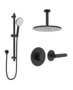 HAKK Thermostatic Shower Set 1 with Ceiling Arm Matt Black