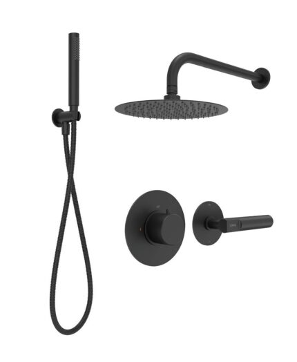 HAKK Thermostatic Shower Set 2 with Wall Arm Matt Black