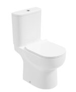 VIA Rimless Comfort Height Open Back Close Coupled WC & Sequence Slim Soft Close Seat