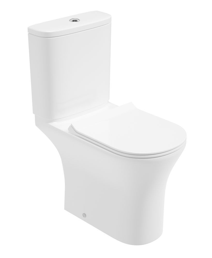 PENA Rimless Comfort Height Open Back Close Coupled WC & Sequence Slim Soft Close Seat PENA Rimless Comfort Height Open Back Close Coupled WC & Sequence Slim Soft Close Seat - Image 1