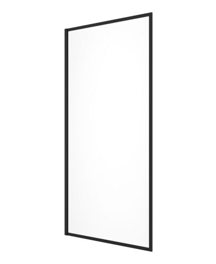 MIRAGE 800mm Matt Black Frame with Clear Glass Fixed Bath Screen