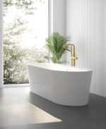 REED Fluted 1700x750mm Freestanding Bath White - Image 2