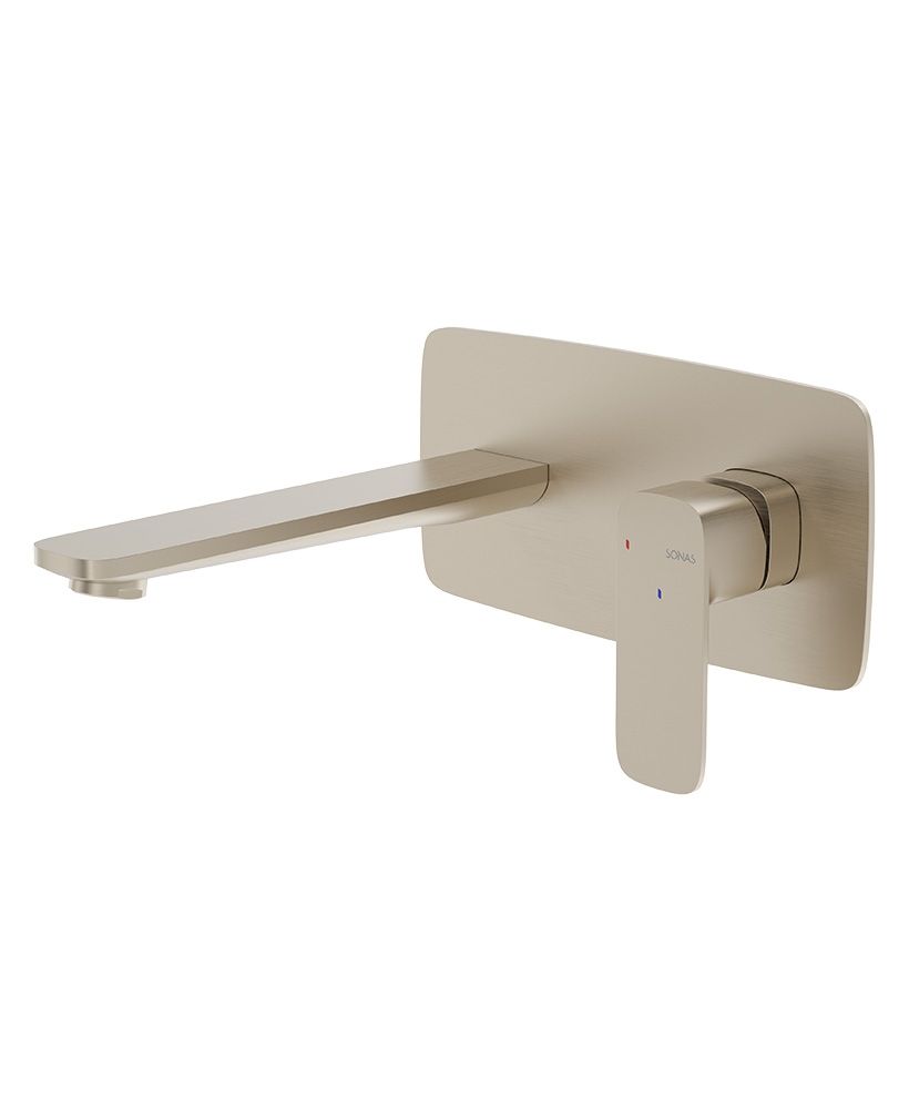 INEZ Wall Mounted Basin Mixer Brushed Nickel INEZ Wall Mounted Basin Mixer Brushed Nickel - Image 1