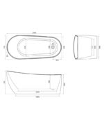 AUGUST 1700x750mm Freestanding Bath Coloured - Image 3