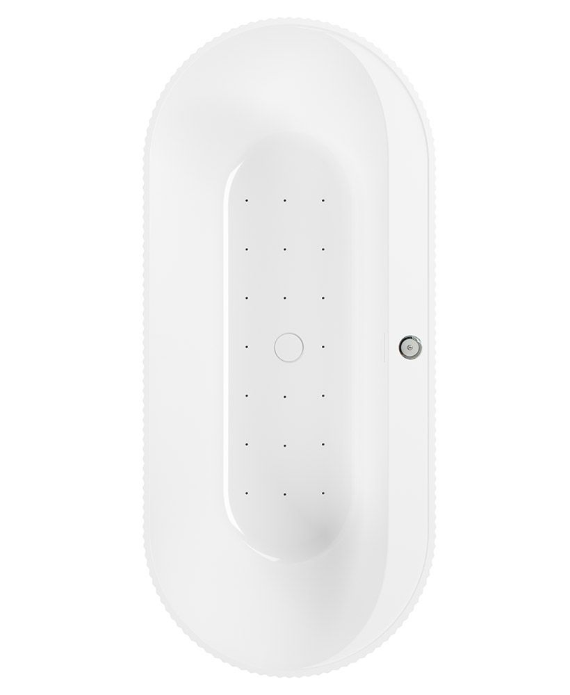 REED Fluted 1700x750mm Freestanding Air Jet System Whirlpool Bath Whit REED Fluted 1700x750mm Freestanding Air Jet System Whirlpool Bath Whit - Image 1