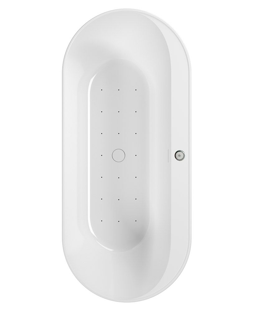 SAMOA 1600x750mm Freestanding Air Jet System Whirlpool Bath White SAMOA Freestanding Air Jet System Whirlpool Bath White - Image 1