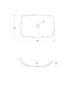 SKAL Rectangle 60cm Countertop Basin White-Black & Waste - Image 2