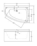 MAYA 1500x1000mm Offset Corner Left Hand Bath & Panel White - Image 3