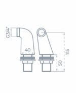 SONAS Leg Set for Thermostatic Bath Shower Mixer Chrome - Image 2