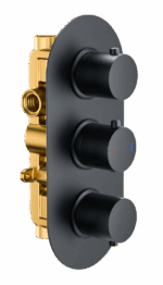 Round Triple Two Outlet - Black
