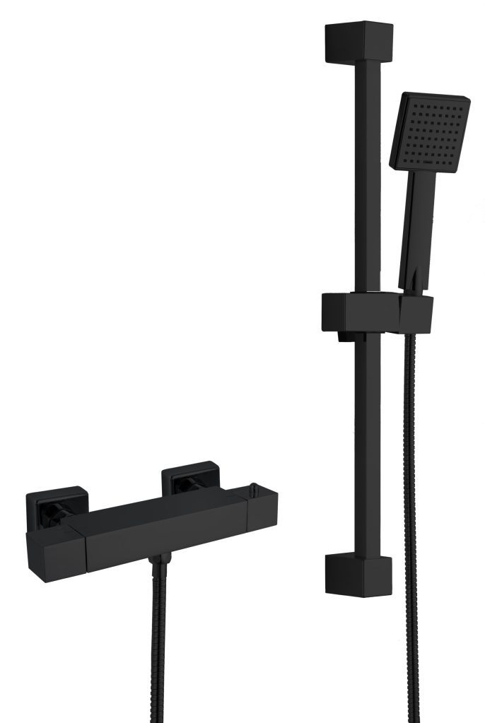SQUARE BAR VALVE WITH SLIDE RAIL KIT MATT BLACK SQUARE BAR VALVE WITH SLIDE RAIL KIT MATT BLACK - Image 1