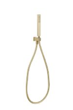 Square Outlet and Parking Bracket inc. Handset & Hose - Brushed Brass