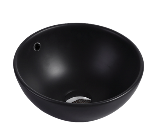 Horizon Matt Black Round Basin Vessel Horizon Matt Black Round Basin Vessel - Image 1