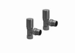 Angled Radiator valves Gunmetal Grey