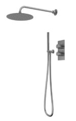 Quantum Dual Function Shower System With Handset, Holder & Overhead Shower - Gunmetal