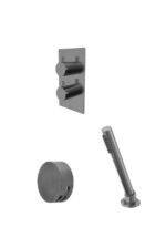 Quantum Dual Function Shower System With Overflow Bath Filler & Deck Mounted Handset - Gunmetal