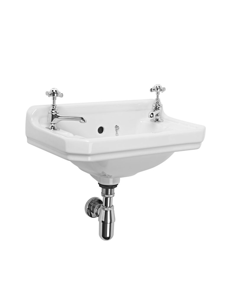 Vitoria 500mm Cloakroom 2 Tap Hole Basin Only Vitoria 500mm Cloakroom 2 Tap Hole Basin Only - Image 1