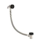 Round Overflow Bath Filler c/w Easy Clean Waste - Black