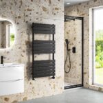 Kallan Prefilled Thermostatic Heated Towel Rail 1200x600mm - Black