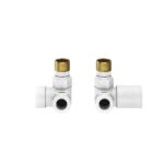Round Radiator Valves - Corner - White