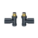 Round Radiator Valves - Straight - Anthracite