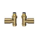 Round Radiator Valves - Straight - Brushed Brass