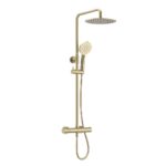 Ryver Exposed Thermostatic Shower - Brushed Brass
