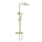 Ryver Exposed Thermostatic Shower - Brushed Brass