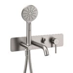 Ryver Easy-Plumb Wall Mounted Bath Shower Mixer - Gun Metal, Non-Textured