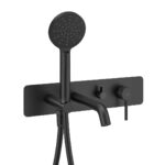 Ryver Easy-Plumb Wall Mounted Bath Shower Mixer - Black, Knurled