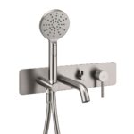 Ryver Easy-Plumb Wall Mounted Bath Shower Mixer - Gun Metal, Knurled