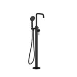 Ryver Floor Standing Bath Shower Mixer - Black, Fluted