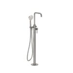 Ryver Floor Standing Bath Shower Mixer - Gun Metal, Knurled