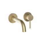 Ryver Wall Mounted Bath Filler - Brushed Brass, Knurled