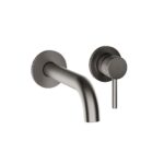 Ryver Wall Mounted Basin Mono - Gun Metal, Knurled