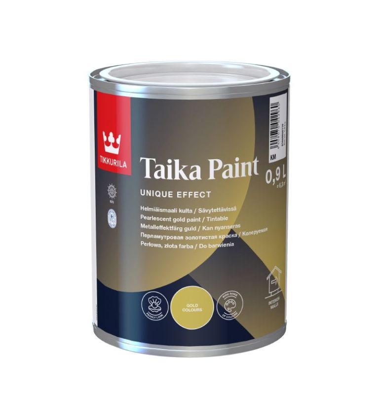 tikkurila_taika_paint_gold_0.9L_2022_2.jpg Taika Pearl Paint - Image 1