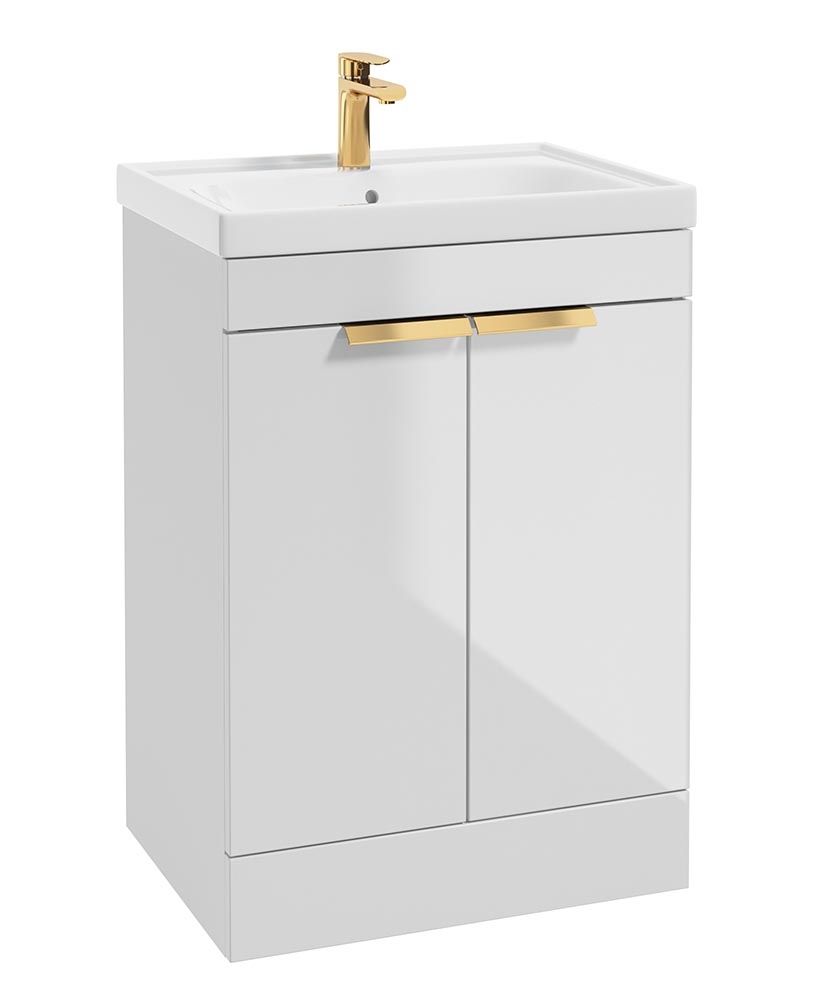 1673363482_gfst60wh-1 STOCKHOLM Floorstanding 60cm Two Door Vanity Unit - Image 1