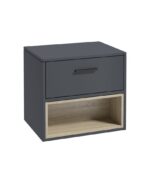 MALMO Wall Hung 60cm Single Drawer Countertop Vanity Unit - Black, Matt Night Sky Blue