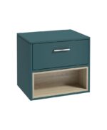 MALMO Wall Hung 60cm Single Drawer Countertop Vanity Unit - Chrome, Matt Ocean Blue