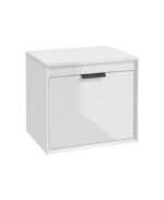 FJORD Wall Hung 60cm Two Drawer Countertop Vanity Unit - Matt Black, Gloss White