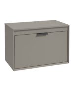 FJORD Wall Hung 80cm Two Drawer Countertop Vanity Unit - Matt Black, Matt Khaki