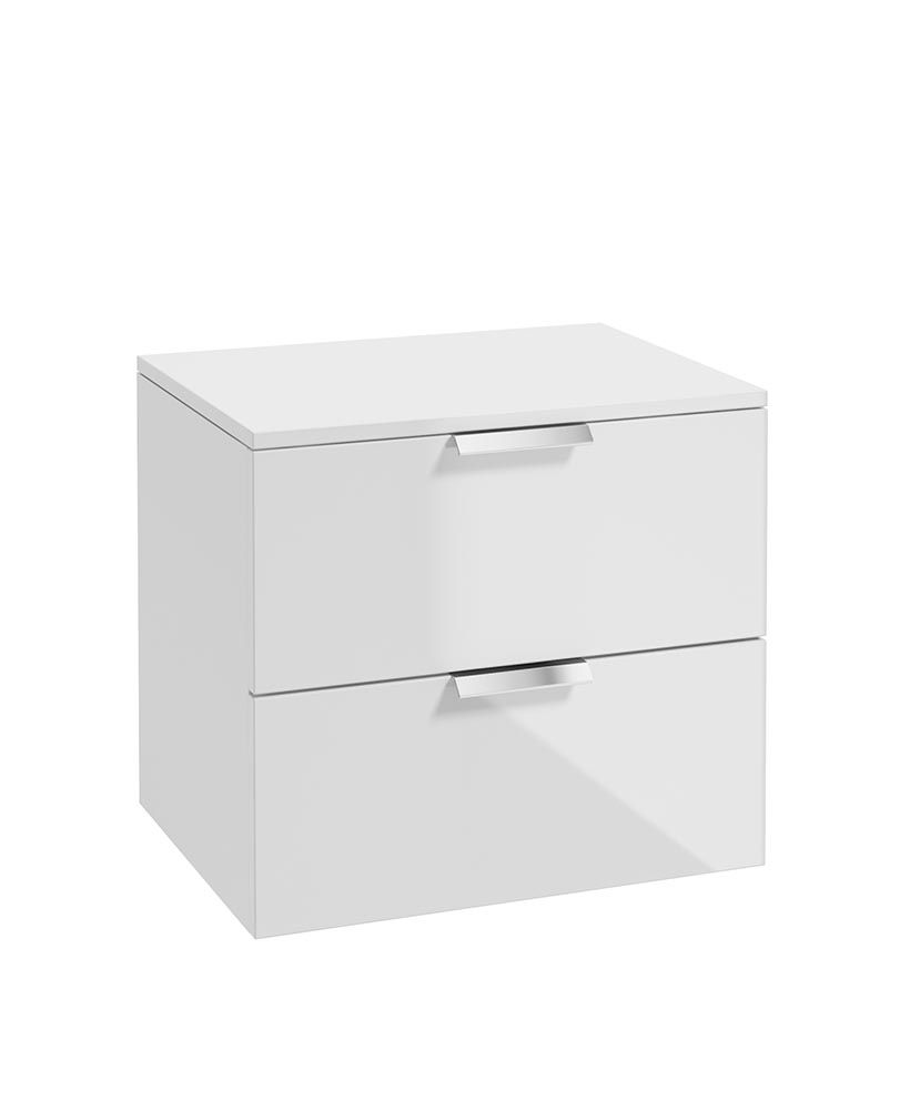 1673363622_cwst60ctwh-1 STOCKHOLM Wall Hung 60cm Two Drawer Countertop Vanity Unit - Image 1