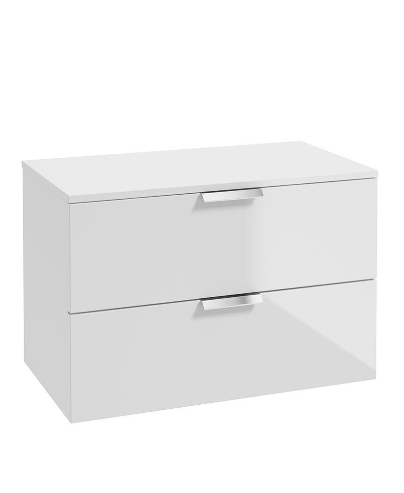 1673363626_cwst80ctwh-1 STOCKHOLM Wall Hung 80cm Two Drawer Countertop Vanity Unit - Image 1