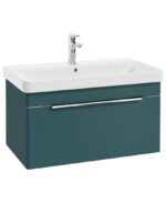 VAGAR Wall Hung 80cm Single Drawer Vanity Unit - Matt Ocean Blue